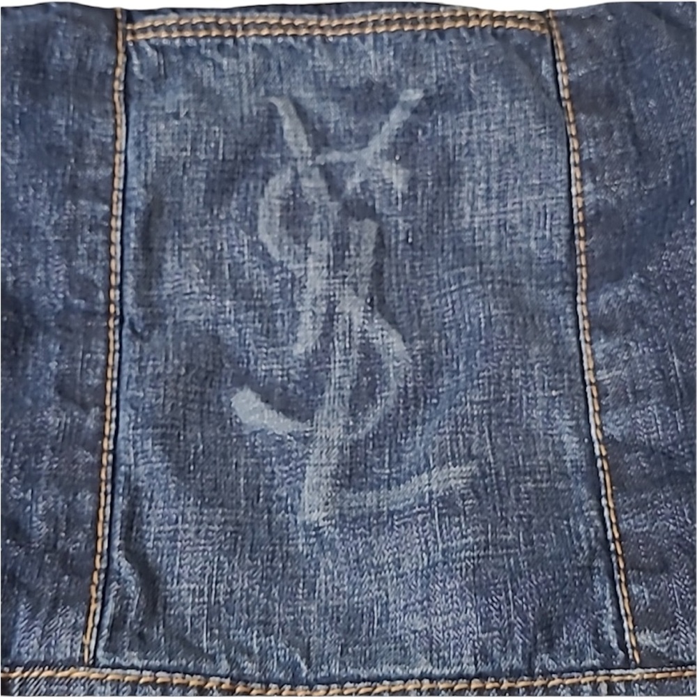 Yves Saint Laurent Denim and Suede Shoulder Bag - Picture 3 of 9